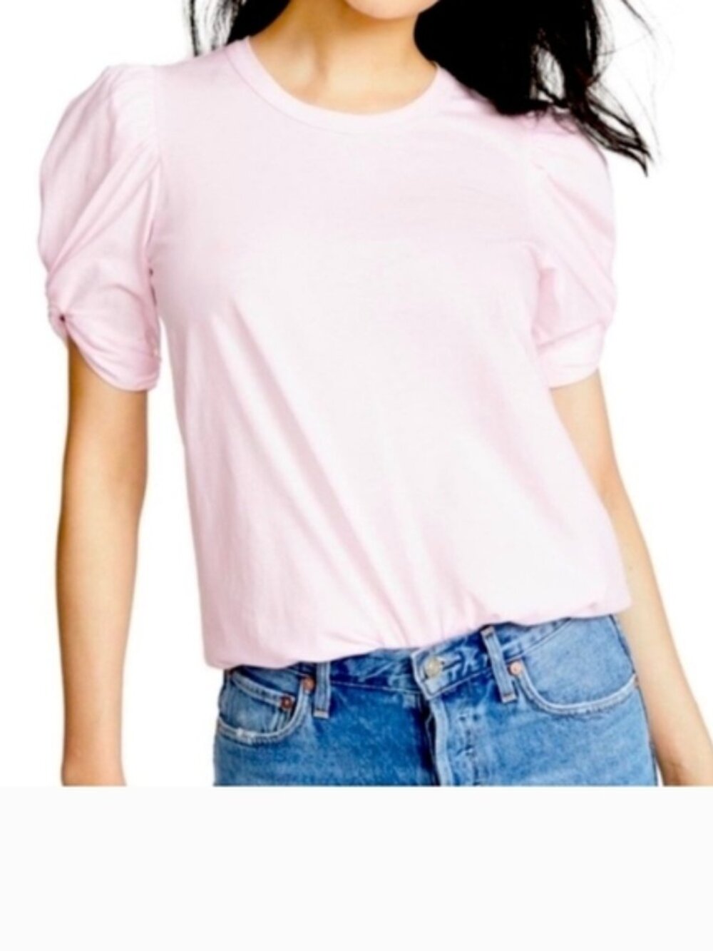 NWT A.L.C. Puff Sleeve Tee 100%Cotton in the color Pale Pink Size S